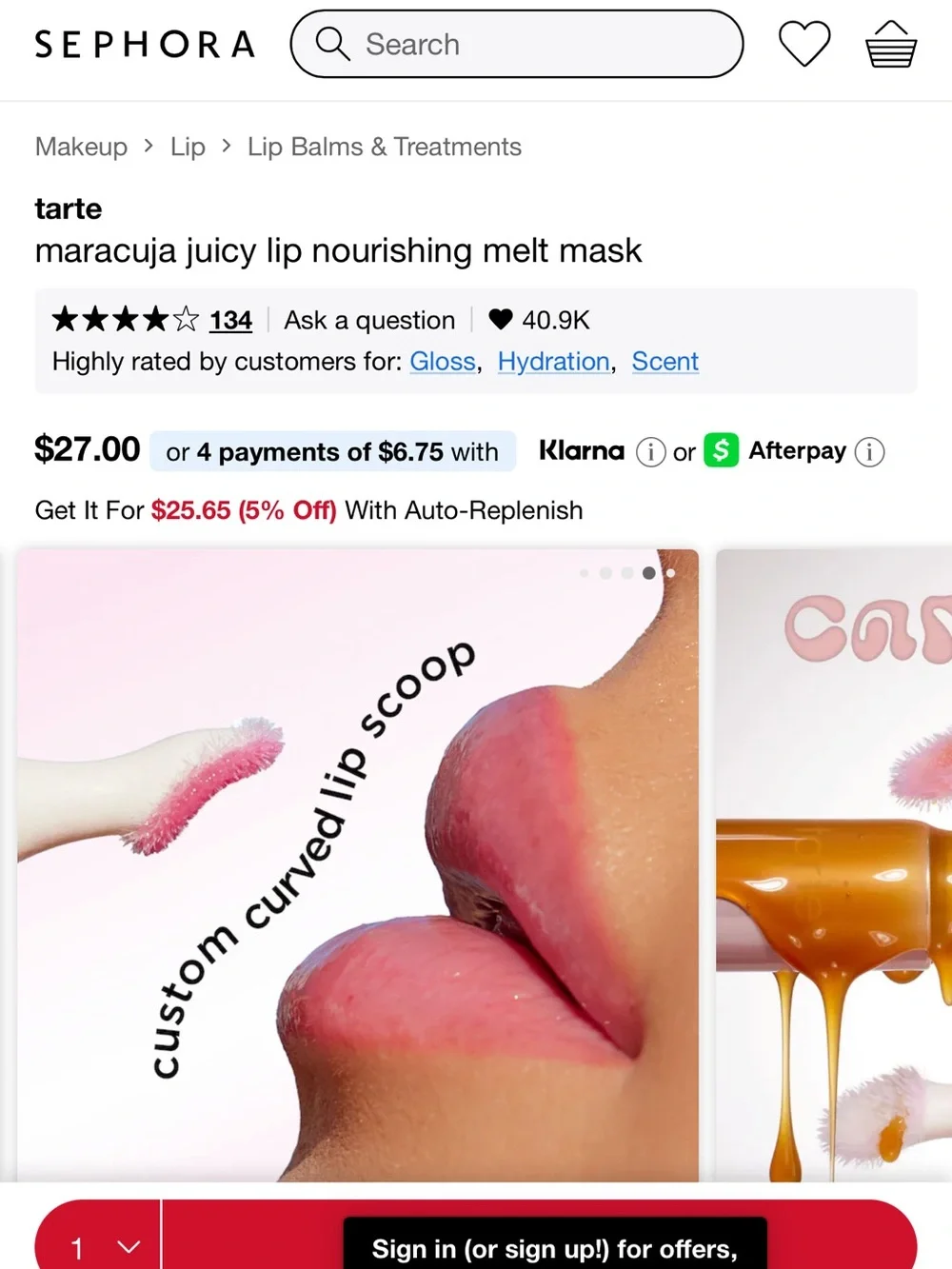 tarte Maracuja Juicy Melt Mask - cherry crush